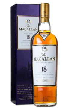 洋酒Macallan 单一麦芽威士忌 纯麦威士忌 麦卡伦18年威士忌