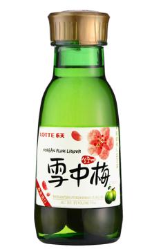 乐天雪中梅梅酒青梅味配制酒含真实梅子375ml瓶韩国进口特价